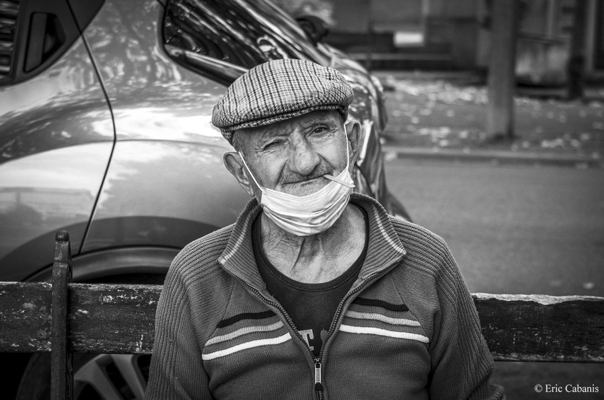 Portrait of an old man in Castelnaudary, southern France, on September 10, 2020 Eric Cabanis Photography