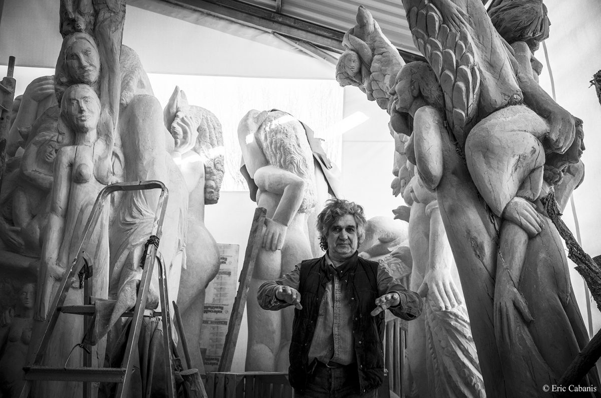 Le peintre-sculpteur Jean Chauchard dans son atelier à Moissat le 19 février 2021 Eric Cabanis Photographer